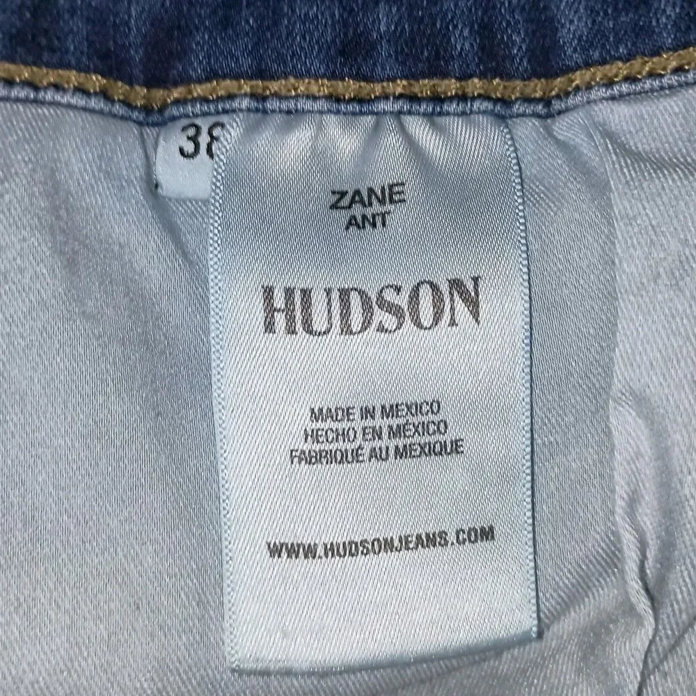 Hudson Zane Jean Shorts Mens 38x10 Stretch Cotton Blend Denim Cutoff Distressed